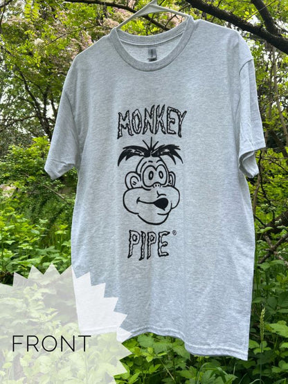Short Sleeve Monkey Pipe T-Shirt in Grey