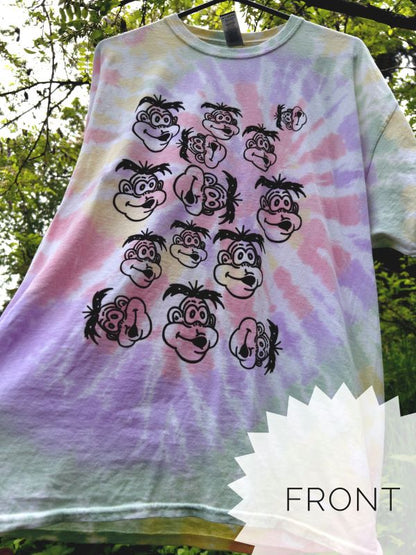 Short Sleeve Tie Dye Monkey Faces T-shirt
